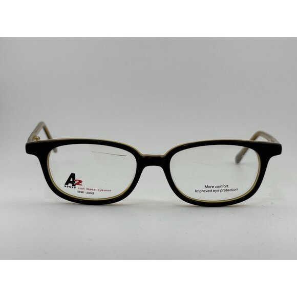 A2 EYEWEAR -  SG108 BLACK HONEY Z87-2 EN166F 140mm Eyeglass Frames - Picture 2 of 8